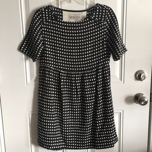 Anthropologie Black and White Polka Dot Dress S/P